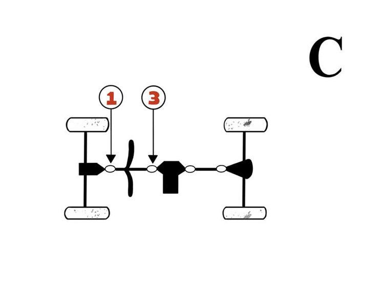 Kawasaki Prairie Bayou 300 400 Final Drive Shaft U-Joint Set