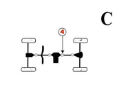Kawasaki Prairie 400 Rear Driveshaft U-Joint Set 49050-1057